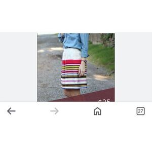 Loft Pleated Striped Lines Skirt Size 6
